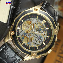 Forsining transparent case gear movement Steampunk men's watch top brand luxury hollow design self-winding mechanical watch 2024 - buy cheap