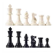 Jogo de xadrez chessmasculino, conjunto completo de peças de plástico divertidas com 32 peças internacionais, preto e branco, acessórios para entretenimento 2024 - compre barato