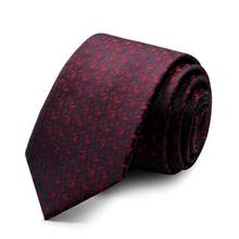 2020 Brand New Fashion High Quality Men 7CM Red Flower Pattern Navy Blue Necktie Work Formal Suit Neck Tie for Men with Gift Box 2024 - buy cheap