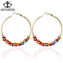 Pendientes de cuentas de estilo bohemio para mujer, aretes circulares coloridos de moda Vintage, joyería de moda para fiesta con personalidad geométrica 2024 - compra barato