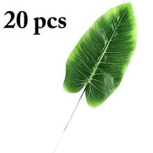 20Pcs Artificial Leaf Lifelike Banana Leaf Decorative Fake Leaf Artificial Plant Hawaiian Party Decor Accessories Party Supplies 2024 - buy cheap