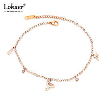 Lokaer Titanium Steel Bohemia Holiday Beach Chain & Link Anklets For Women Girls Trendy CZ Pineapple Bird Charm Anklet A19030 2024 - buy cheap