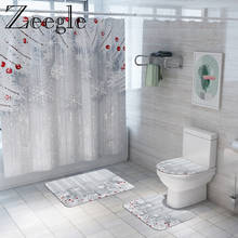 Christmas Bathroom Curtain Anti-slip Shower Mat Toilet Rug Absorbent Bathroom Carpet Foot Mat Washable Bathroom Rug Set 2024 - buy cheap