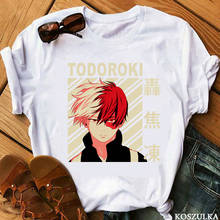 Camiseta feminina todoroki meu herói academia, camiseta de estampa gráfica do anime harajuku, roupa feminina 2024 - compre barato