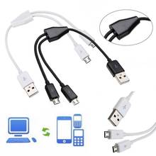 High Quality Black/White USB 2.0 to Dual 2 Micro USB 2.0 Male Y Splitter Data Charger Cable For Xiaomi Redmi Note Pro Data Cable 2024 - buy cheap