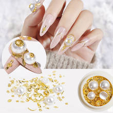 Japanese style nail art decorations Baroque nail art accessories curved high shiny nail pearls and various metal nail rivets 2024 - buy cheap