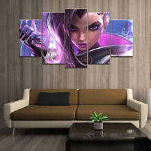 Póster de decoración para el hogar, impresiones de imágenes artísticas, lienzo, 5 piezas Modular, Overwatch, juego, sala de estar, pintura decorativa enmarcada 2024 - compra barato