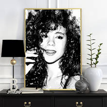 Watercolor Beauty Mariah Carey Sketch Printing Poster, Black White Long Hair Goddess Art Prints, Minimalism Nordic Wall Decor 2024 - buy cheap