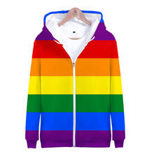 Hot Sale Pride LGBT Clothes Gay Love Lesbian Rainbow Flag Design zipper sweatshirt Women/Men High Quality Casual Streetwear 2024 - buy cheap