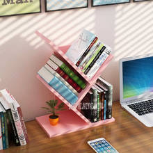 Criativo desktop árvore forma estante de madeira multicamadas livros organizador desktop bookends studyroom acessórios mesa escritório suplies 2024 - compre barato