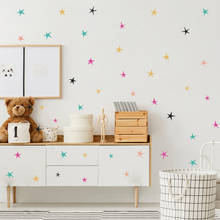 Adesivo de parede com estrelas coloridas, decoração de casa para crianças, berçário do bebê, quarto, decalques de parede para crianças, papel de parede 2024 - compre barato