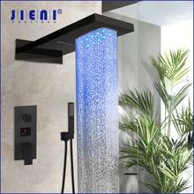 JIENI Matte Black Shower Faucet Set Head 3-ways Digital Display Mixer Tap Bathroom Rain Shower 3-Functions Digital Shower Faucet 2024 - buy cheap