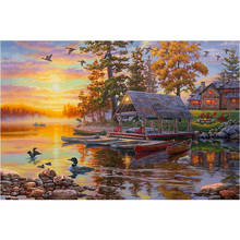 Sunset Cabin View Landscape 40x50CM Painting By Numbers Hand Painted Oil Adult Child Picture Colouring Home Decor Unique Gift 2024 - buy cheap