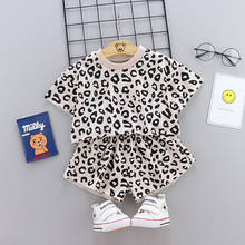 Leopardo impressão do bebê meninas roupas da criança do bebê conjunto de roupas de algodão crianças traje 1 2 3 4 ano presente crianças conjuntos 2024 - compre barato