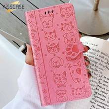 KISSCASE Cute Cat Leather Flip Case For iPhone 11 11 Pro Max XR Case Card Slot Cover For iPhone 6 7 8 XR X 7 8 Plus XS MAX Case 2024 - купить недорого