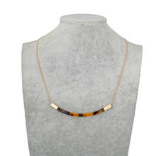 Classic Tiny Gold Plated Stainless Steel Chain Necklaces For Women Tortoise Shell Acrylic Statement Neck Jewelry 2024 - buy cheap