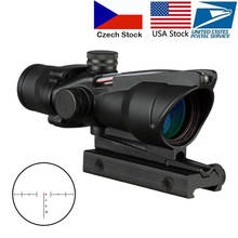Acog 4x32 caça riflescope real fibra óptica grenn ponto vermelho iluminado retículo gravado tático visão óptica 2024 - compre barato