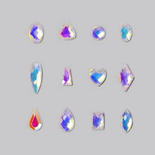 200pcs Iridescent 3D Nail Jewelry AB Flat-back Nails Jewelry Rhinestone 12 Styles Choice Nail Crystal Rhinestone,090976 2024 - buy cheap