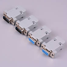 2 conector de tomada fêmea rs232 db9, adaptador de 9 pinos de cobre rs232 com estojo 2024 - compre barato