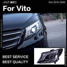 Akd estilo do carro lâmpada de cabeça para benz vito faróis 2015-2019 novo vito v260 led farol led drl hid bi xenon acessórios automóveis 2024 - compre barato