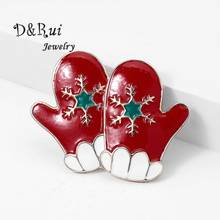 2020 Red Christmas Gloves Brooches Pins for Women Party Vintage Clothes Accessories Brooch Pin Statement Jewelry Wholesale Sales 2024 - buy cheap