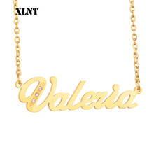 XLNT Valeria Name Necklace New Minimalist Gold  Silver Color Letter Name Initial Necklace For Women Long Letter Pendant Necklace 2024 - buy cheap