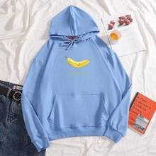 Kawaii Cartoon Banana Bird Print Hoodies Men Thin Pullover Warm Oversize Streetwear Harajuku Clothes Female Sportswear 2024 - buy cheap