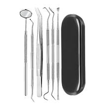 6pc/box Dental Mirror Sickle Tartar Scaler Teeth Pick Spatula black box Dentist Oral Care Tooth Cleaning Tools dental instrument 2024 - buy cheap