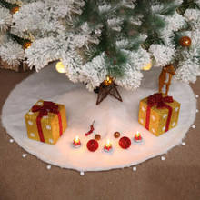 Falda blanca para árbol de Navidad, Base de piel sintética, alfombrilla para suelo de Navidad, adornos de decoración 2024 - compra barato