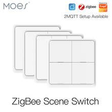 Moes-interruptor inalámbrico de 12 escenas, controlador de botón con batería, automatización para dispositivos Tuya ZigBee, 4 entradas 2024 - compra barato