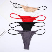 1PC Thin Strappy Women Thongs and G Strings Plus Size Low Rise Female Cotton Bikini Underwear S-XL 2024 - buy cheap