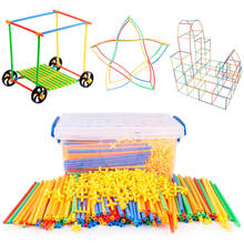 4D  Straw Building Blocks Plastic Stitching Inserted Construction Assembled Blocks Bricks Educational Toys for Children Gift 2024 - buy cheap