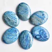 Free shipping 6pcs/lot Wholesale 30x40mm natural blue onyx Oval CAB CABOCHON beads for jewelry accessories making 2024 - buy cheap