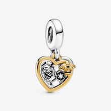 Real 925 Sterling Silver Charms Fit  Bracelets Original Cute Bee Gold Pendnt Charm Women Diy Jewelry 2024 - buy cheap