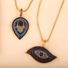 women's black color heart cz pendant necklace Devil's Eye rainbow necklace jewelry zircon chain necklaces for men dropshipping 2024 - buy cheap