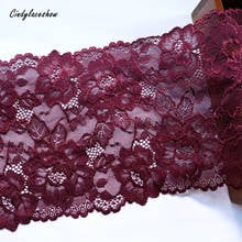 1Meter 17.5cm Width Dark Red Hair Decoration Wide Elastic Stretch Lace Trim Wedding Dress Skirt Underwear Lace Trims Lace Fabric 2024 - buy cheap