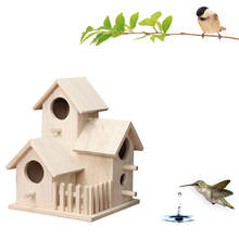Large Nest Dox Nest House Bird House Bird Box Handmade Wooden Box Cage Outdoor Birdhouse Garden Yard Hanging Pet Products#Y20 2024 - buy cheap