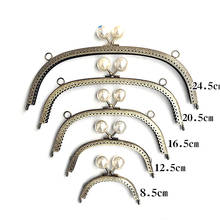 4Sizes Pearl Ball Purse Frame Accessory DIY Coin Bag Making Antique Bronze Metal Clasp With Platic Kiss 2024 - buy cheap