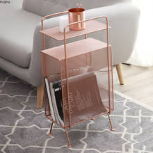 High Quality Metal Storage Rack Bedside Magazine Book Shelf Floor Stand Bookcase Gold Pink Luxury Storage Shelves Steel Wire L 2024 - buy cheap