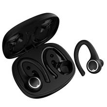 Fones de ouvido sem fio, estéreo, bluetooth 5.0, com gancho, para corrida, microfone, à prova d'água, controle de toque 2024 - compre barato