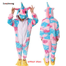 Inverno animal pijamas onesies pijamas feminino homem unicornio panda unicórnio kugurumi unisex adulto flanela camisola homewear 2024 - compre barato