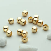 Contas espaçadoras banhadas a ouro, acessórios de contas soltas diy para fazer jóias 2.5-3-4-5-6mm, 20 peças 2024 - compre barato