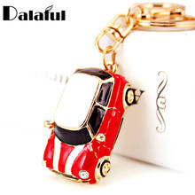 Dalaful Cute Enamel Car Key Chains Holder Crystal Rhinestone HandBag Pendant Fashion Keyrings Keychains K242 2024 - buy cheap