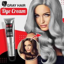 Crema de tinte para el cabello permanente Unisex, Color gris claro, plateado, 100ml, estilo Punk ahumado, moda gris A8B9 2024 - compra barato