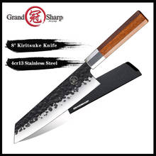 Grandsharp-cuchillo de Chef hecho a mano, 8 pulgadas, japonés, Kiritsuke PRO, herramientas de cocina, mango de madera africana, caja de regalo 2024 - compra barato
