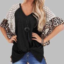 Fashion Women V-Neck Blouse Shirt 2021 Summer Puff Sleeve Lady Shirt Blusa Casual Print Lace Mesh Tops Pullover Streetwear 2024 - buy cheap