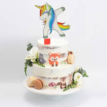 Милый Единорог, акриловые топперы для кексов на день рождения для детей, торты на день рождения 2024 - купить недорого