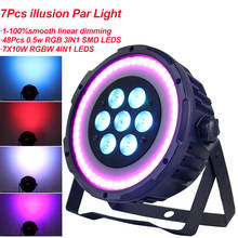 New 7Pcs illusion Par Light RGBW 4in1 Led Par Light DJ Party Effect Light Colorful Par Light With DMX 512 Control Stage Lighting 2024 - buy cheap