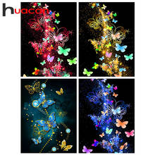Huacan-pintura de diamante 5D DIY "mariposa", bordado de diamantes de imitación cuadrados, mosaico de animales, Kit de manualidades 2024 - compra barato