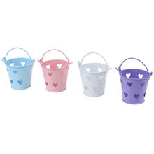 1:12 Scale Mini Cute Candy Metal Buckets Decoration for Dollhouse Miniature Toy Doll Food Kitchen Living Room Accessories 2024 - купить недорого